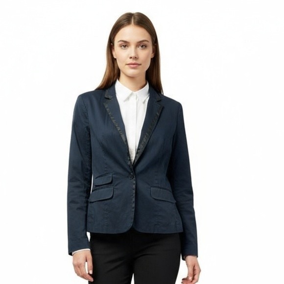 American Eagle Outfitters Jackets & Blazers - AEO American Eagle Blazer M Navy Blue Single Breasted Notched Lapel Professional